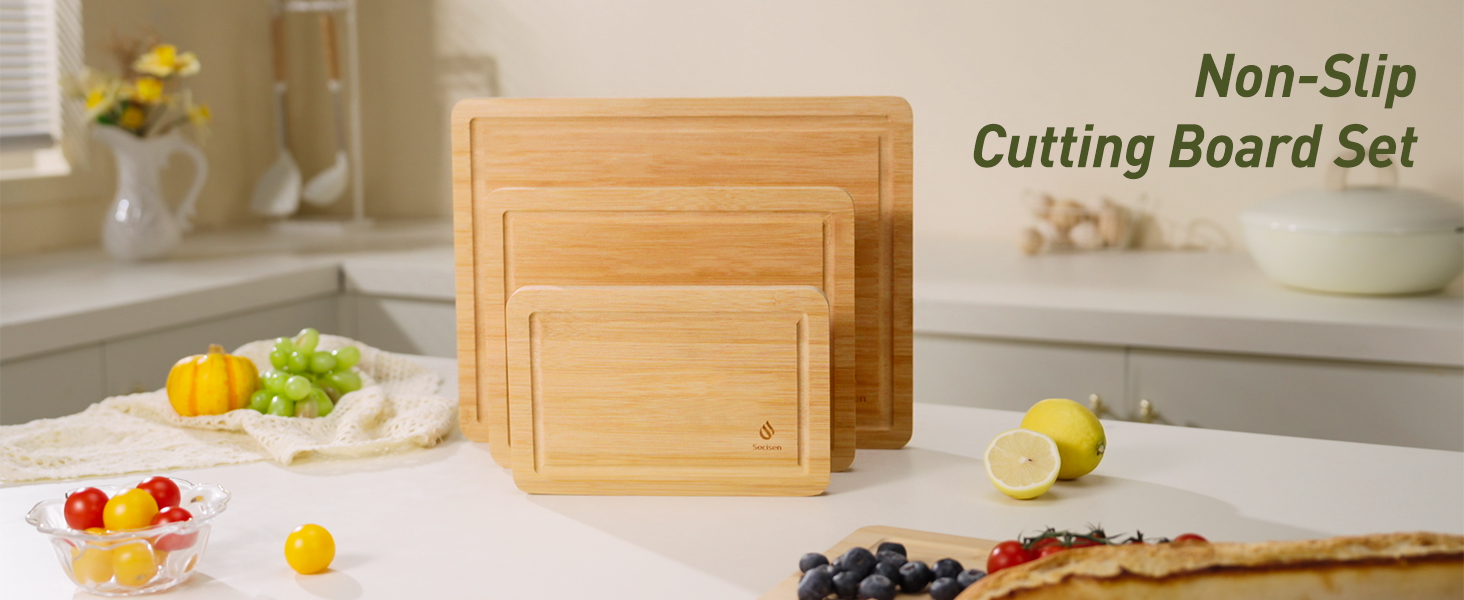 Bamboo Cutting Board Set Non Slip Feet Over Sink Kitchen Gadgets Seller 2024 First Apartment Essentials New Home Must Haves Things Stuff Accessories House Warming Decor Housewarming Hostess Host Gifts