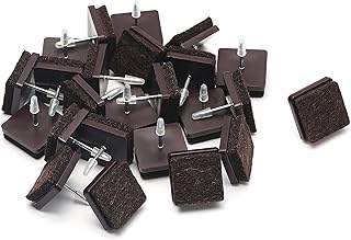 Nail on Felt Pads Furnigear Furniture Pads Nail- Floor Protectors for Furniture Legs 24Pack Chair Felt Pads for Hardwood Floors (7/8",Square)