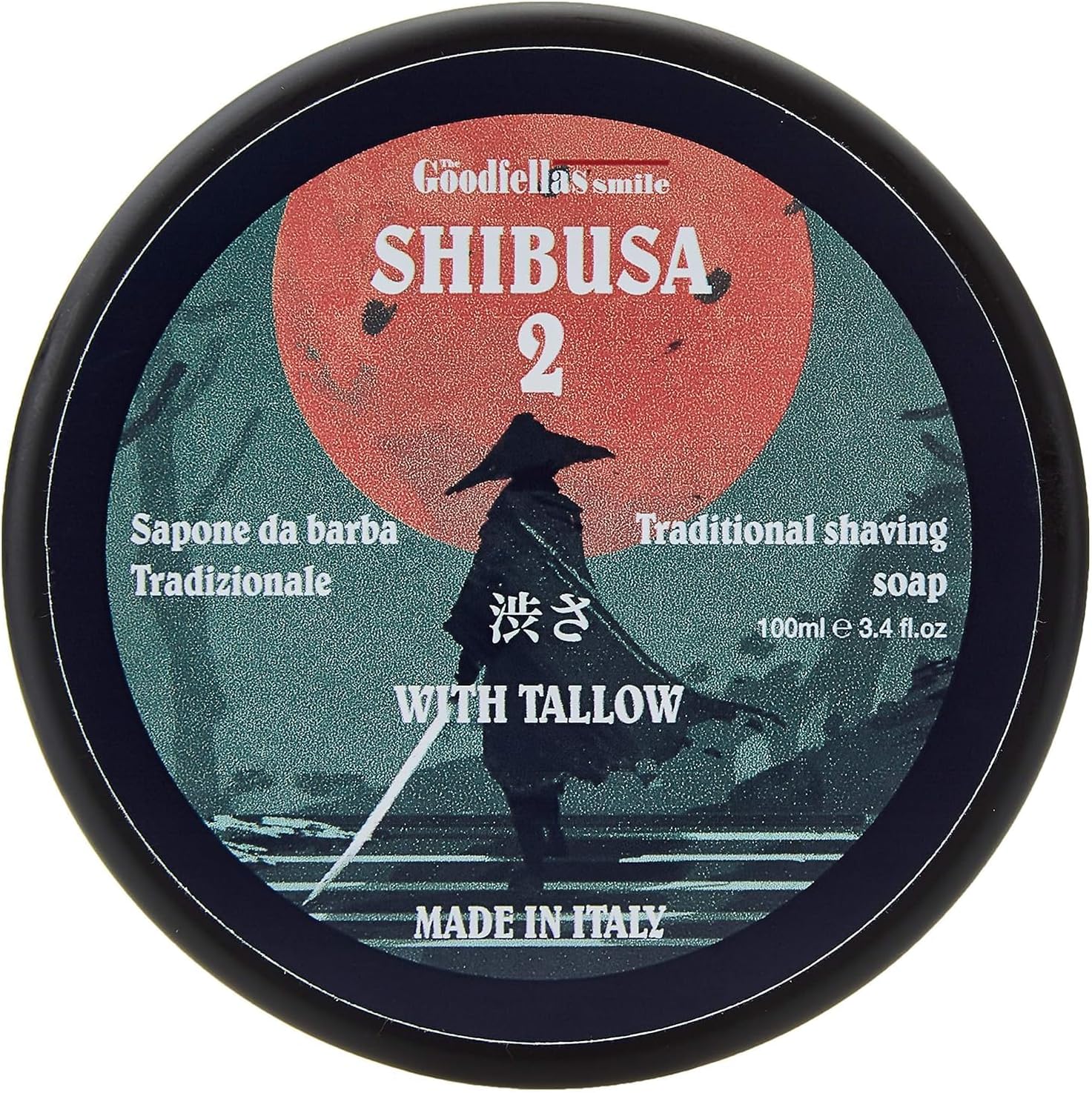 SHIBUSA 2 (Almond, Peach & Ylang Ylang), Luxury Itallian TALLOW Shaving Soap, Formulated for Use with A Shaving Brush, Made in Italy