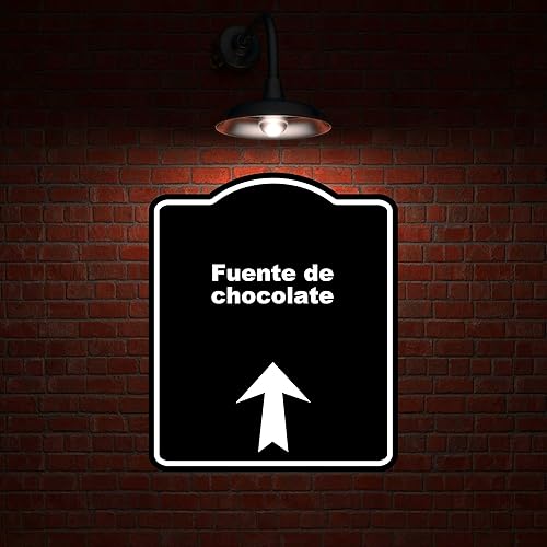 Miniatura 2 de Fuente de chocolate Spanish Black Sign Arrow Up Aluminum Composite Sign 20 x 24 inches