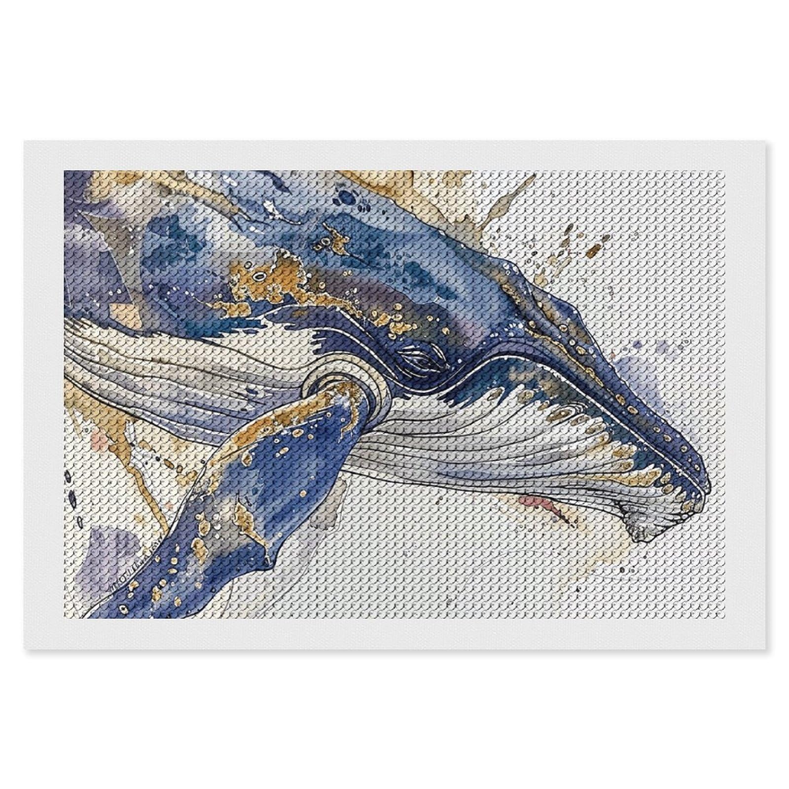 NONHAI Diamond Painting Kits for Adults - DIY Diamond Art Kits for Beginners - Full 5D Paint Drill Diamond Dots Paintings- A Picture of A Whale Diamonds Pictures Gem Art and Craft Wall Decor 8"x12"