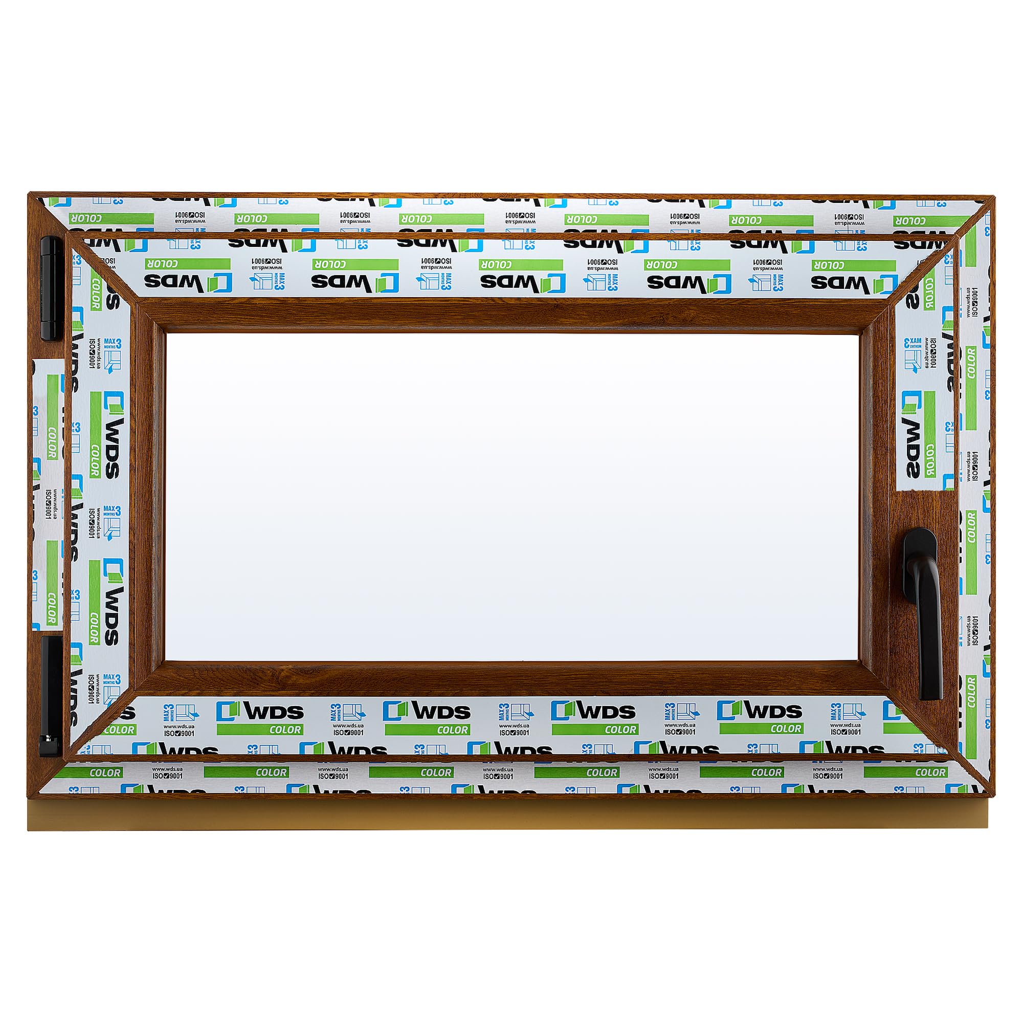 Ventana de PVC - Ventana de Plástico - Resistente a las Influencias Ambientales - Protección Contra Robo - Aislamiento Contra Ruido, Viento - Roble Dorado - 800x500cm - 4-16ar-4i