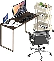 Vista 5 de SHW Mission - Escritorio para computadora de oficina en casa, 32 pulgadas, color espresso