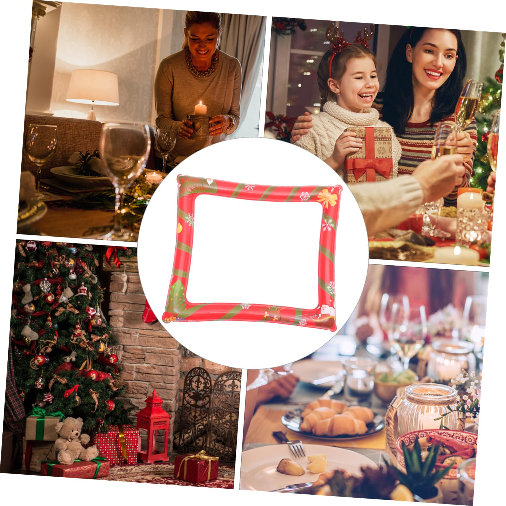 Abaodam 2stücke Aufblasbarer Rahmen für Weihnachts-Fotos Party-Requisiten Fotozubehör Weihnachtsdeko Partyartikel