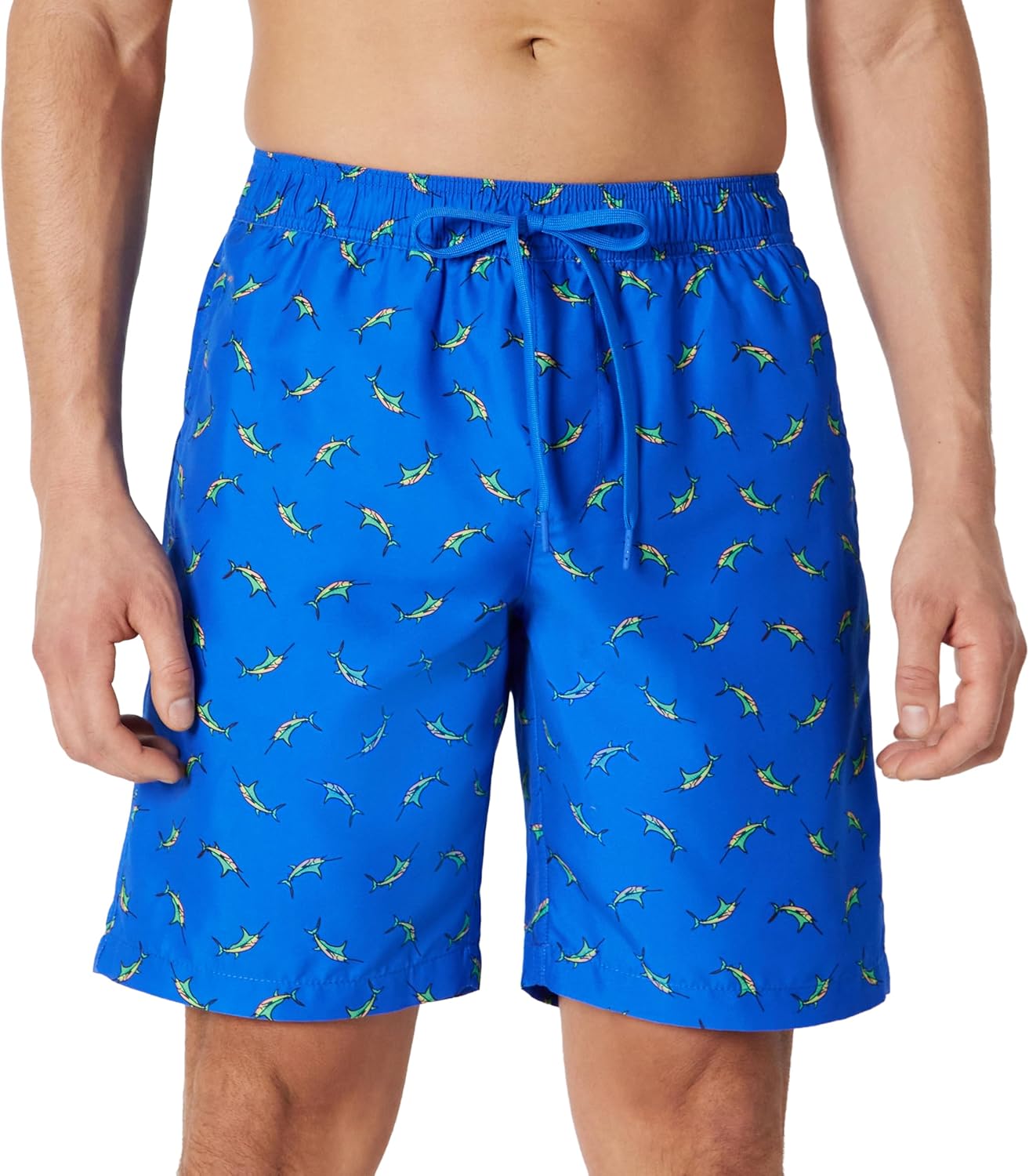 Amazon Essentials Men's 9" Swim Trunks with Mesh Lining, Pockets, Drawstring Closure