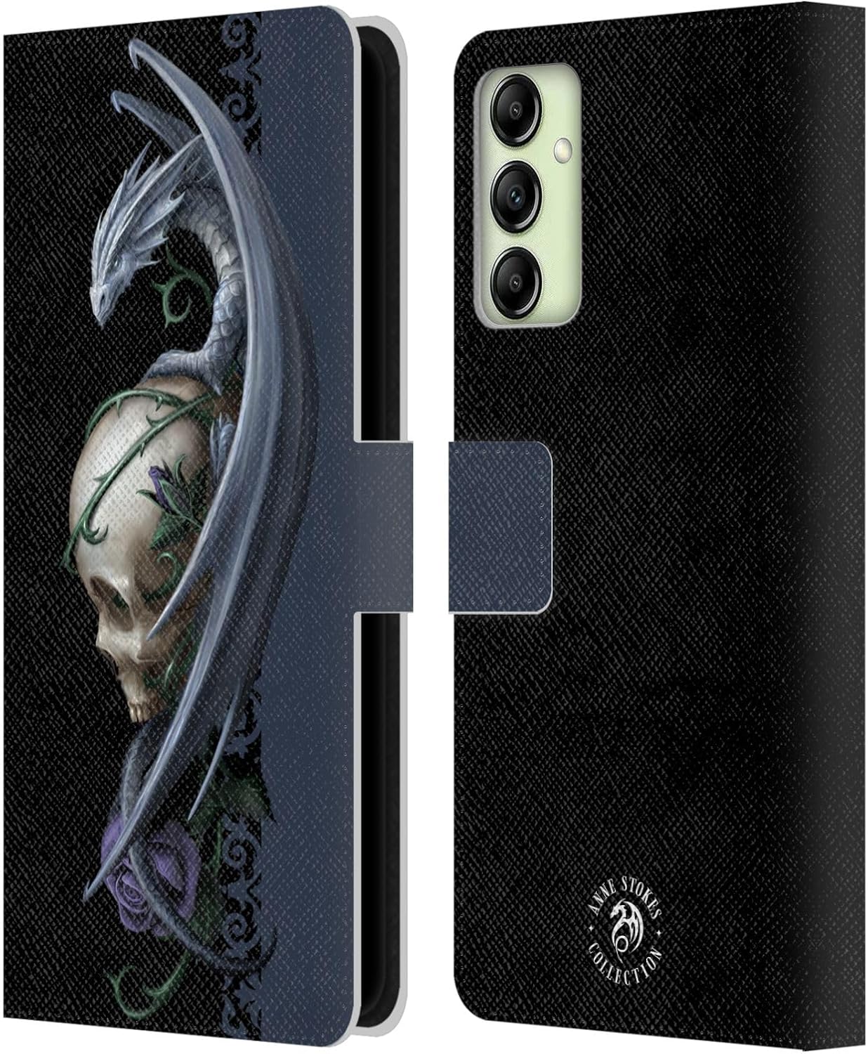 Head Case Designs Officially Licensed Anne Stokes Sentinel Dragons 2 Leather Wallet Case Compatible with Samsung Galaxy A14 5G