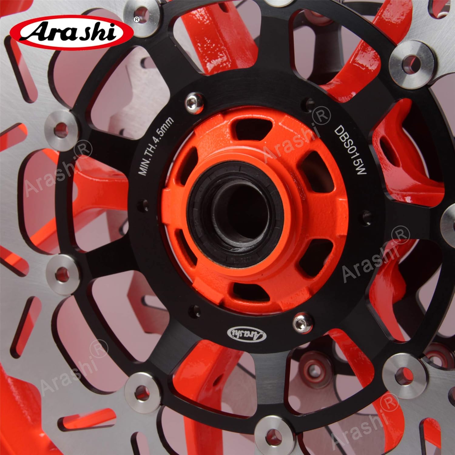 Arashi Front Wheel Rim and Brake Disc Rotors for Honda CBR600RR 2007-2022, Motorcycle Replacement Accessories Parts Neon Orange