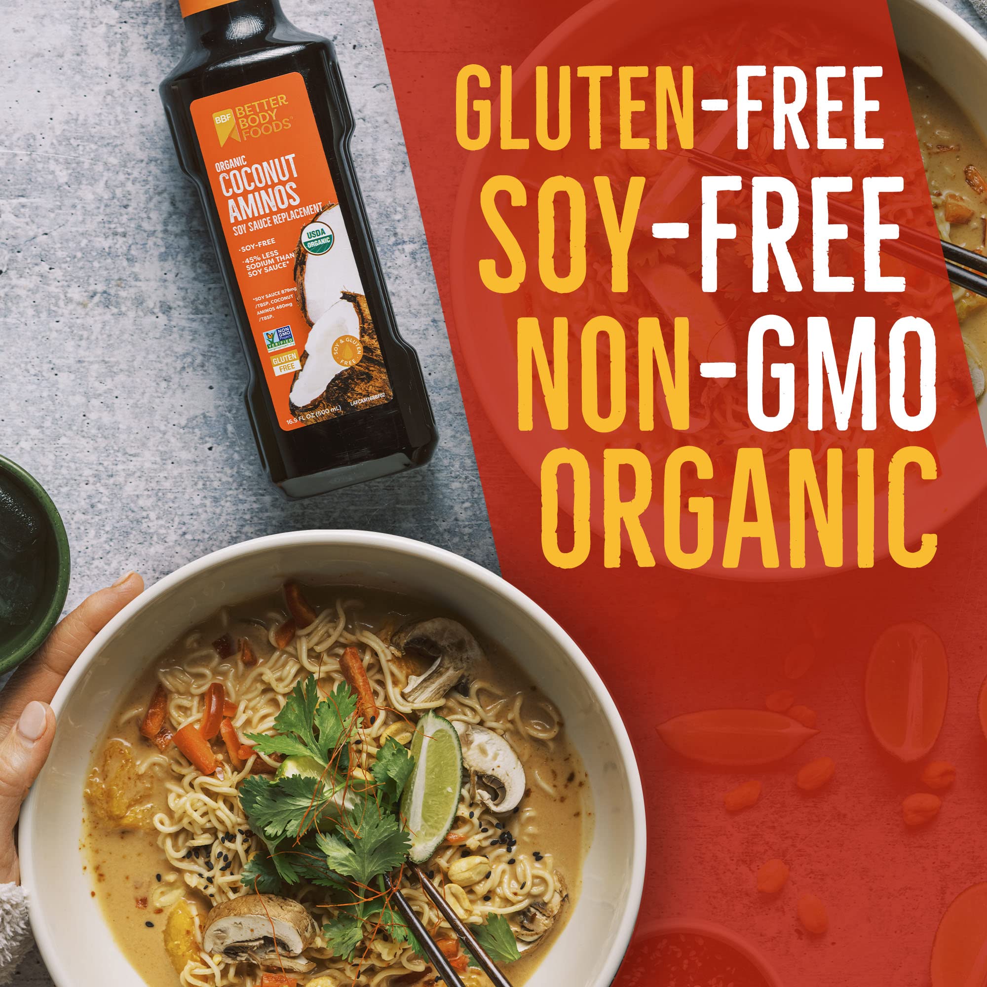 BetterBody Foods Organic Coconut Aminos Soy Sauce Replacement, 16.9