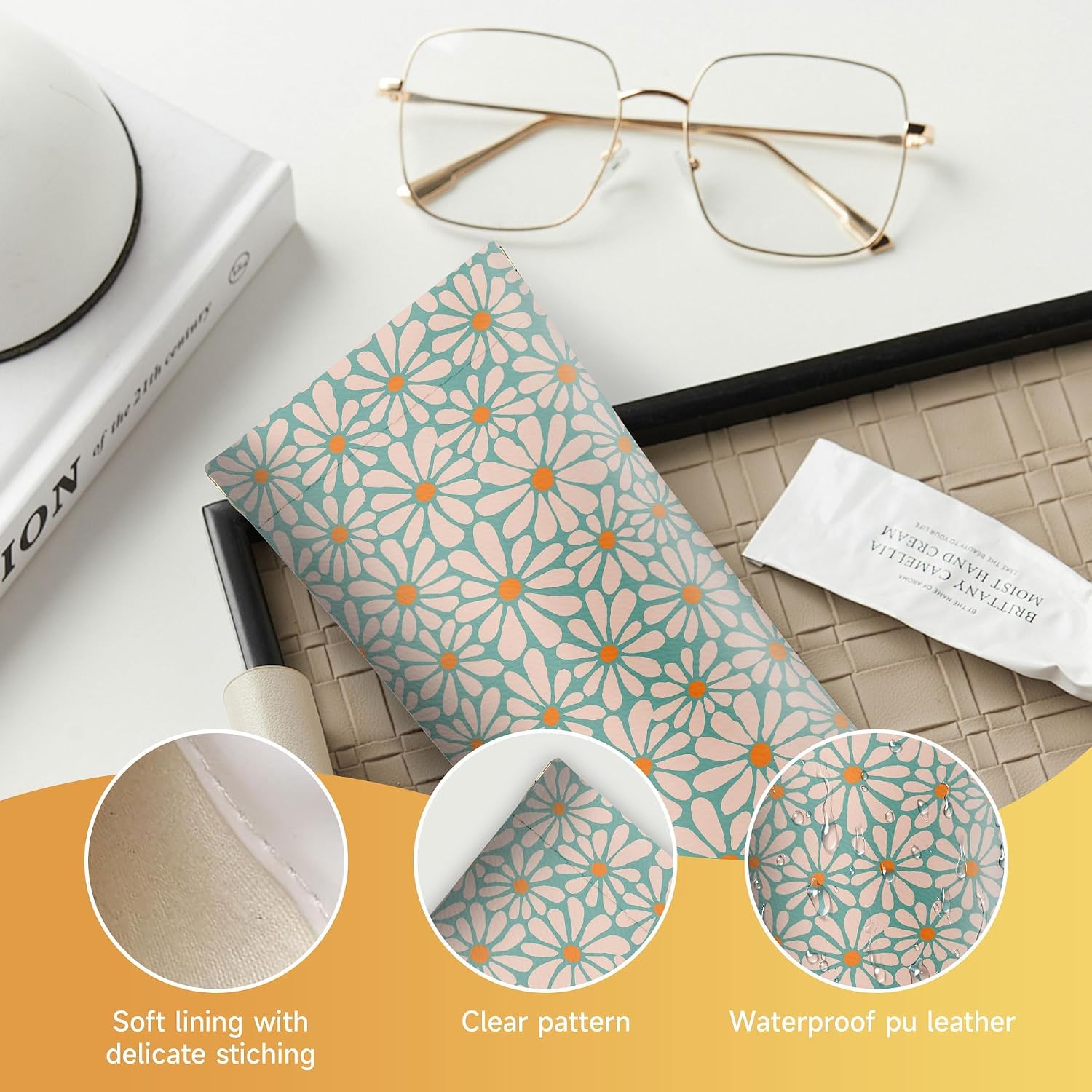 2 Pcs Sunglasses Eyeglass Glasses Case, Soft Sunglass Case Portable Pu Leather Eye Glass Glasses Bag Anti-Scratch