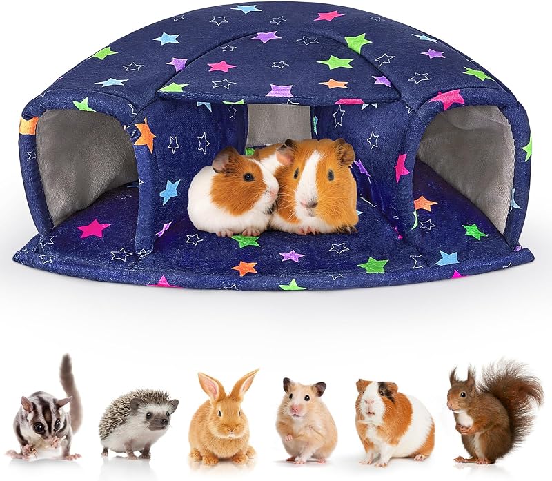 Cama com toca semifechada lavável para porquinho-da-índia, pelúcia macia, Grande, Unicorn Catcher