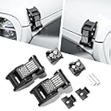 Hood Latches Aluminum Hood Catch Compatible with Jeep Wrangler JK/JKU 2007-2017, JL/JLU 2018-2022 & Jeep Gladiator 2020-2022, 1 Pair (American Flag)