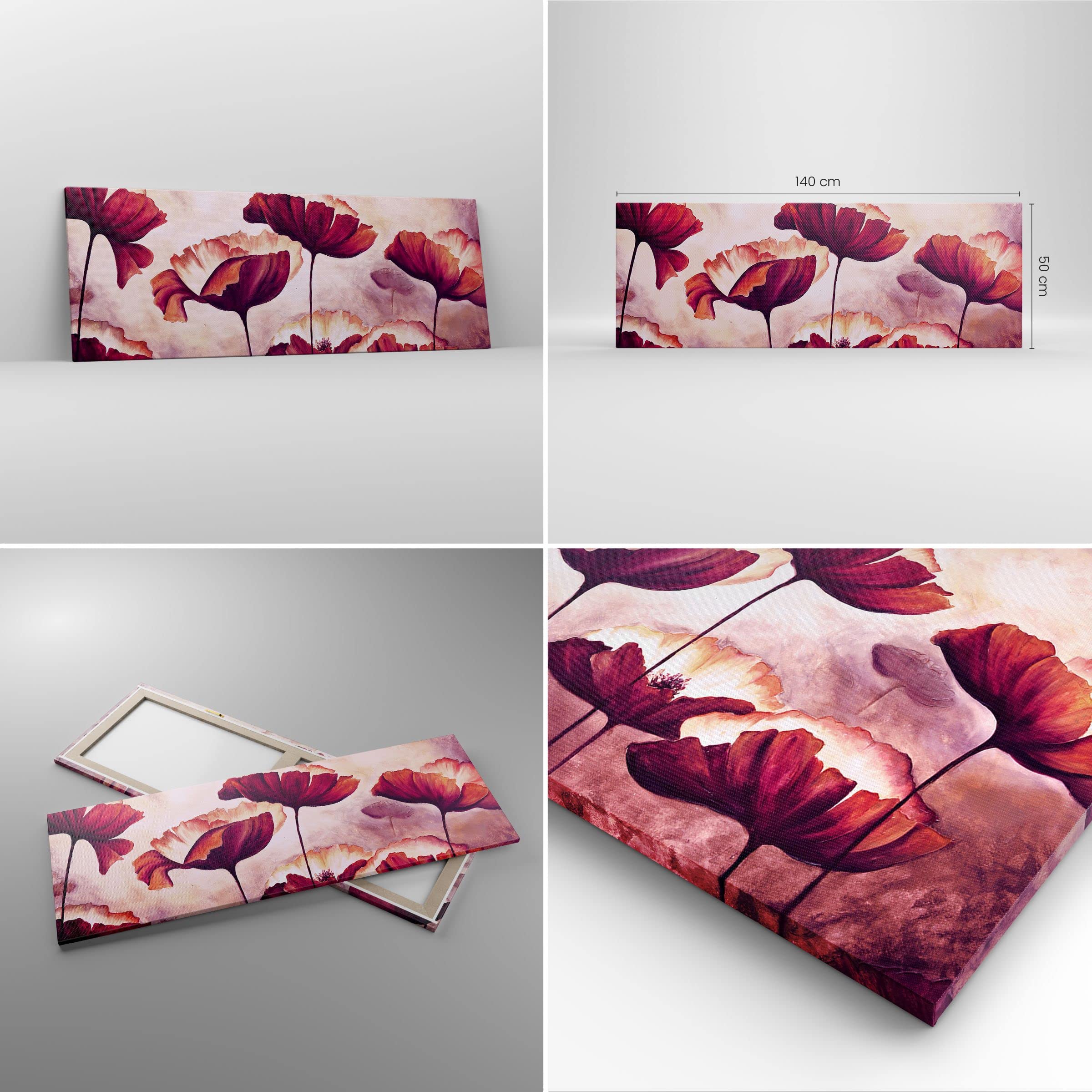 ARTTOR Leinwandbild 140x50cm Wandbild Botanik Blumen - 3934