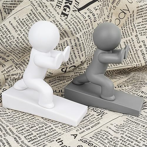 Miniatura 6 de Lindo tope de puerta paquete de 2 topes de puerta Buddy flexible y eficaz para mantener tu puerta abierta blanco y gris