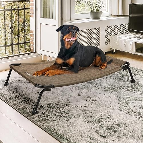 Miniatura 7 de Veehoo Cama elevada para perros para exteriores, cama elevada para perros de enfriamiento XL, portátil, impermeable, curvada, para exteriores, hasta