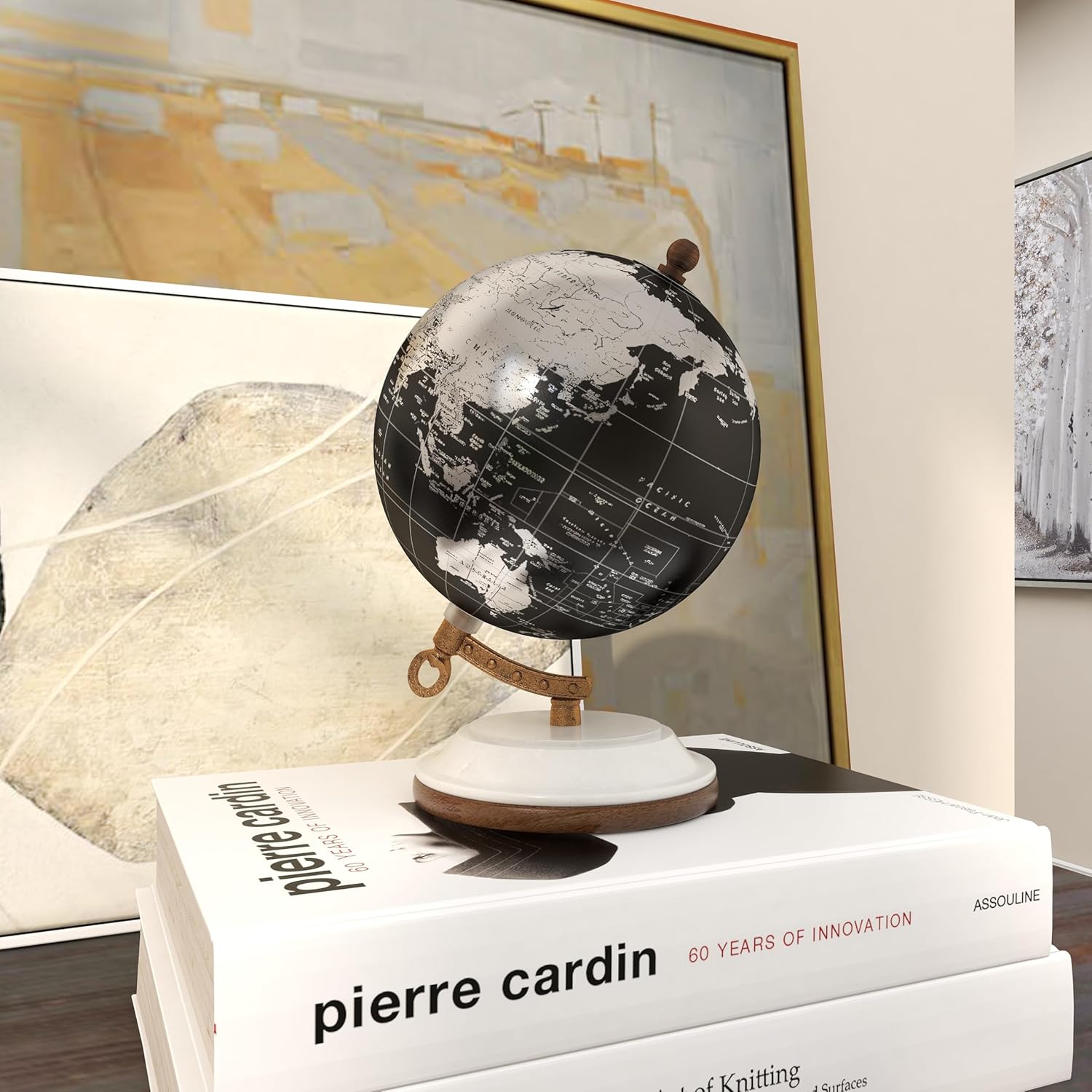 Globetrotter's Dream: Black 5" Modern Marble Base Globe
