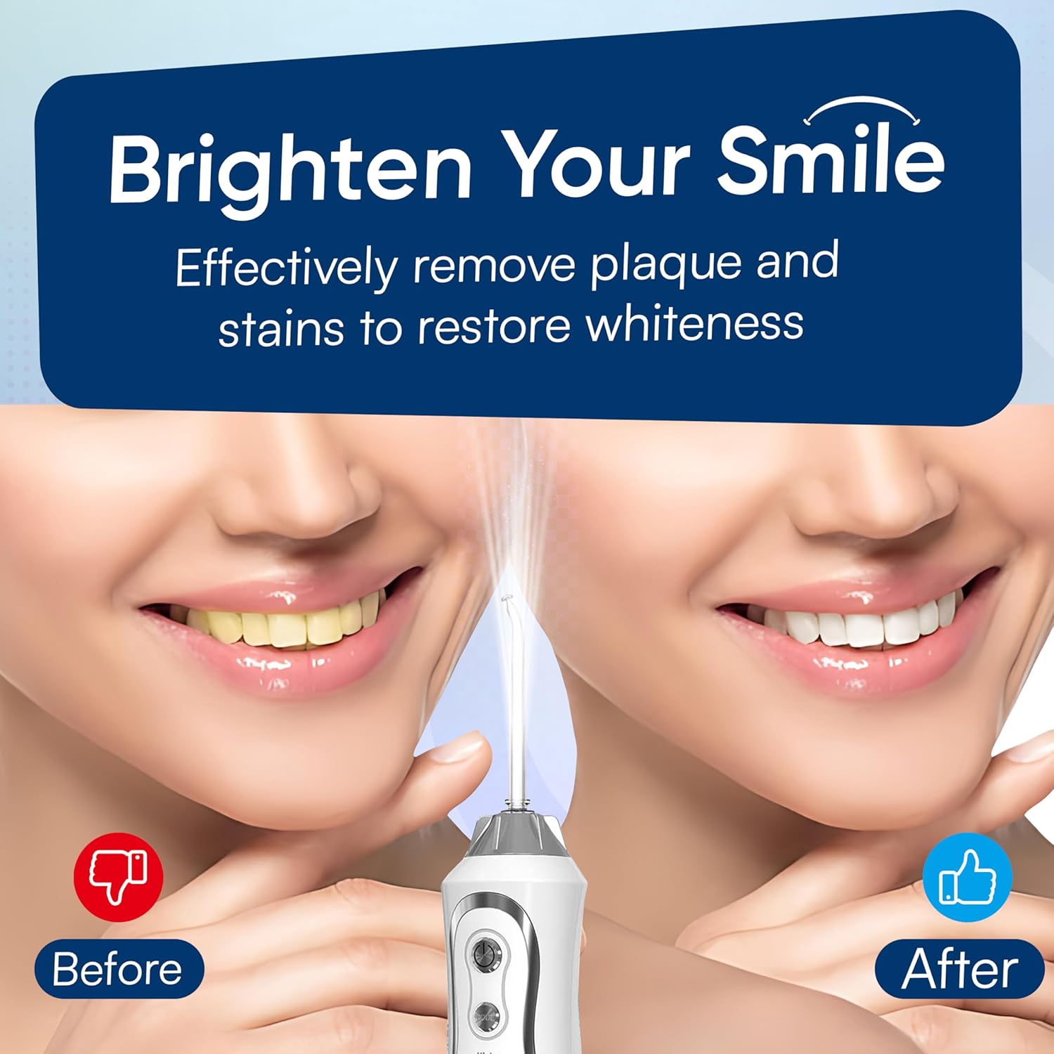 Cordless Water Dental Flosser – Portable Oral Irrigator with Tongue Brush, 7 Nozzles, Rechargeable, IPX7 Waterproof, 3 Cleaning Modes for Teeth & Mouth Rinse (Black)