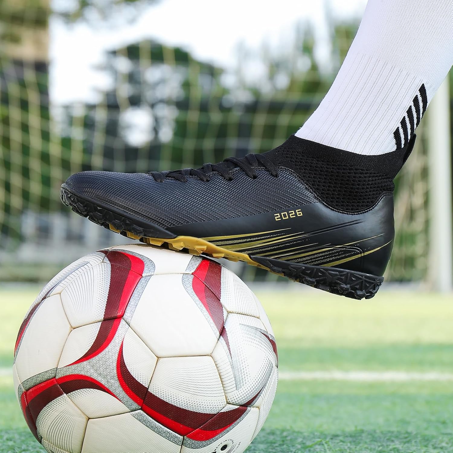 Biayvisas Soccer Cleats for Mens Womens Turf Soccer Shoes Indoor Footall Cleats High Ankle TF AG FG Football Boots Wide Training Sneaker - Image 3