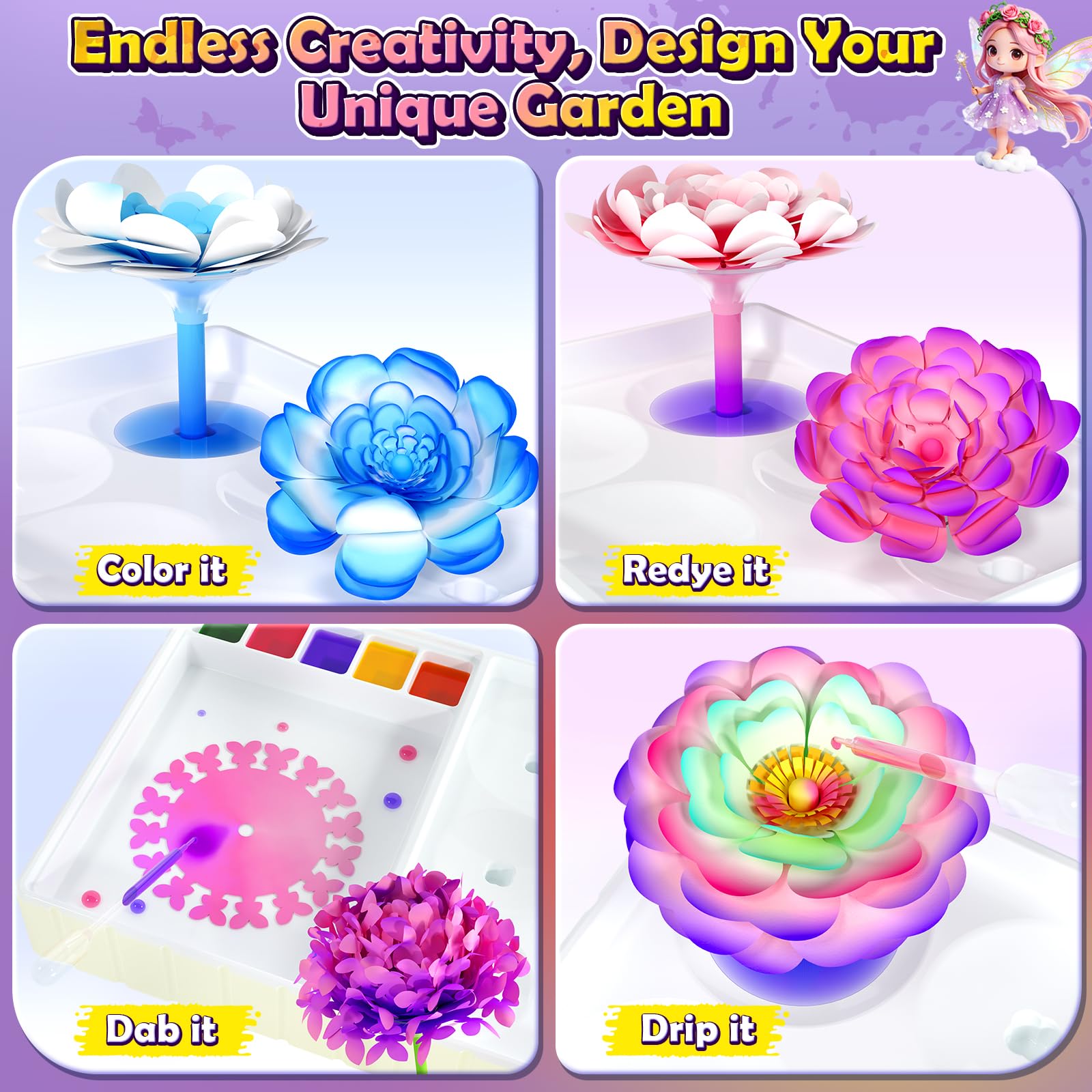 DIY Flower Craft Kits - Magical Color Dyeing! -8