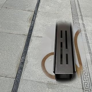 Kit de protectores de drenaje para exteriores para alcantarillado estrecho en U de 3.3 pies de largo, drenaje de zanja poco profunda, ideal para patio al aire libre, terraza y patio, color negro (15 x