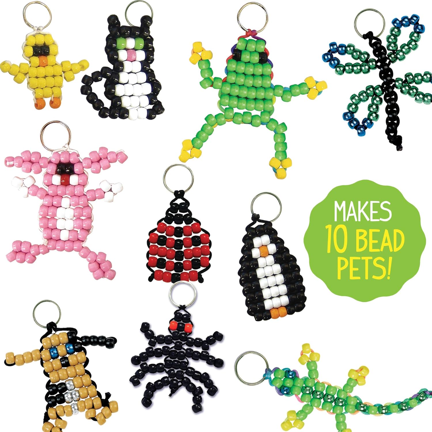 Made By Me Create Your Own Bead Pets by Horizon Group Usa, Includes Over 600 Pony Beads, 6 Key Rings, Storage Box & Much More : Toys & Games