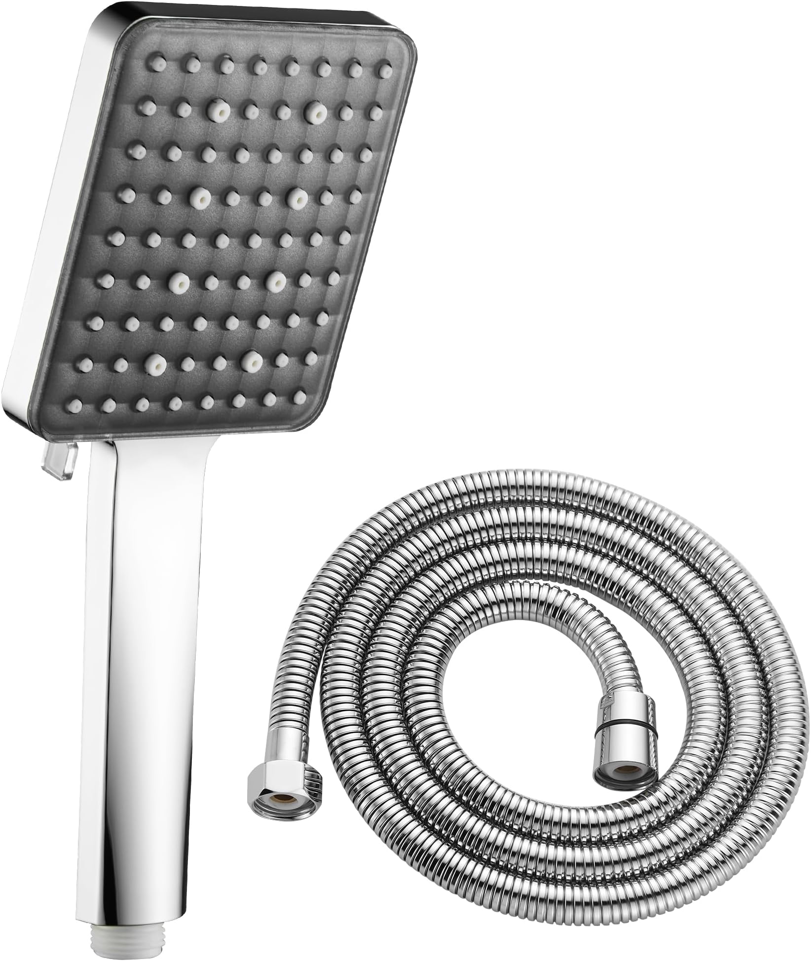 BRIMIXHigh Pressure Handheld Massage Shower Head with Hose Modern Square Rainfall Spa Powerful 6 Function Hand Shower
