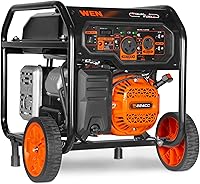 WEN DF5600X 5600-Watt Dual Fuel Portable Generator with Electric Start, Wheel Kit & CO Sensor - RV Ready