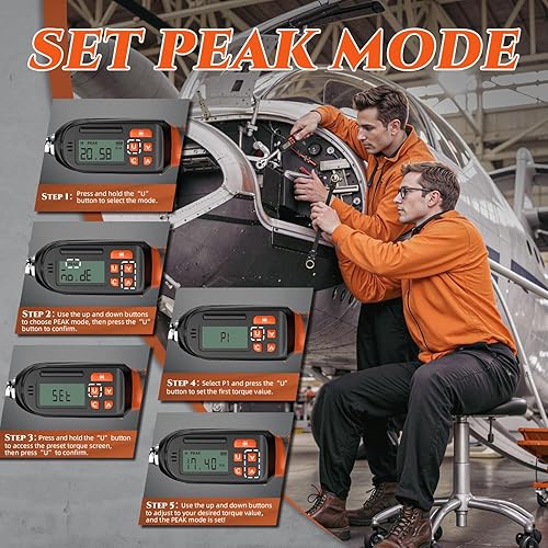Miniatura 6 de SUZUME Llave dinamométrica digital de 38 unidades (4.9-99.6 pies libras6.6-135 N.m) 2% Llave dinamométrica digital de alta precisión con zumbador y
