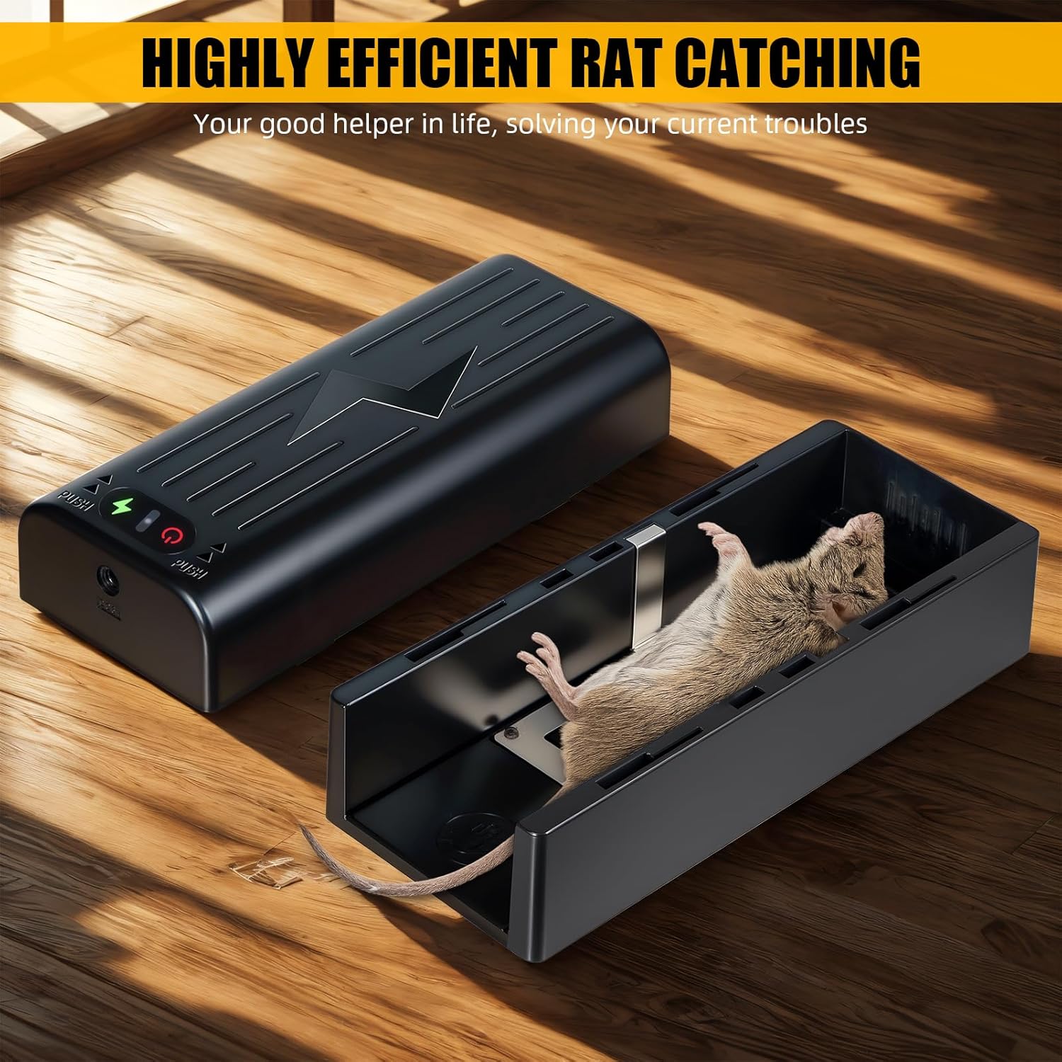 2025 Electric Mouse Trap Zapper, 2 Packs Upgraded Effective Electric Rat Trap Indoor, Powerful Voltage Instantly Kills Rats and Mice, Reusable & No Touch Rodent Control for Home Use