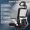 COLAMY Ergonomic Mesh Office Chair with Footrest - High Back Computer Desk Chair with Headrest, 4D Flip-up Armrests, Adjustable Tilt Lock, and Lumbar Support for Ultimate Comfort, Black (Grey)
