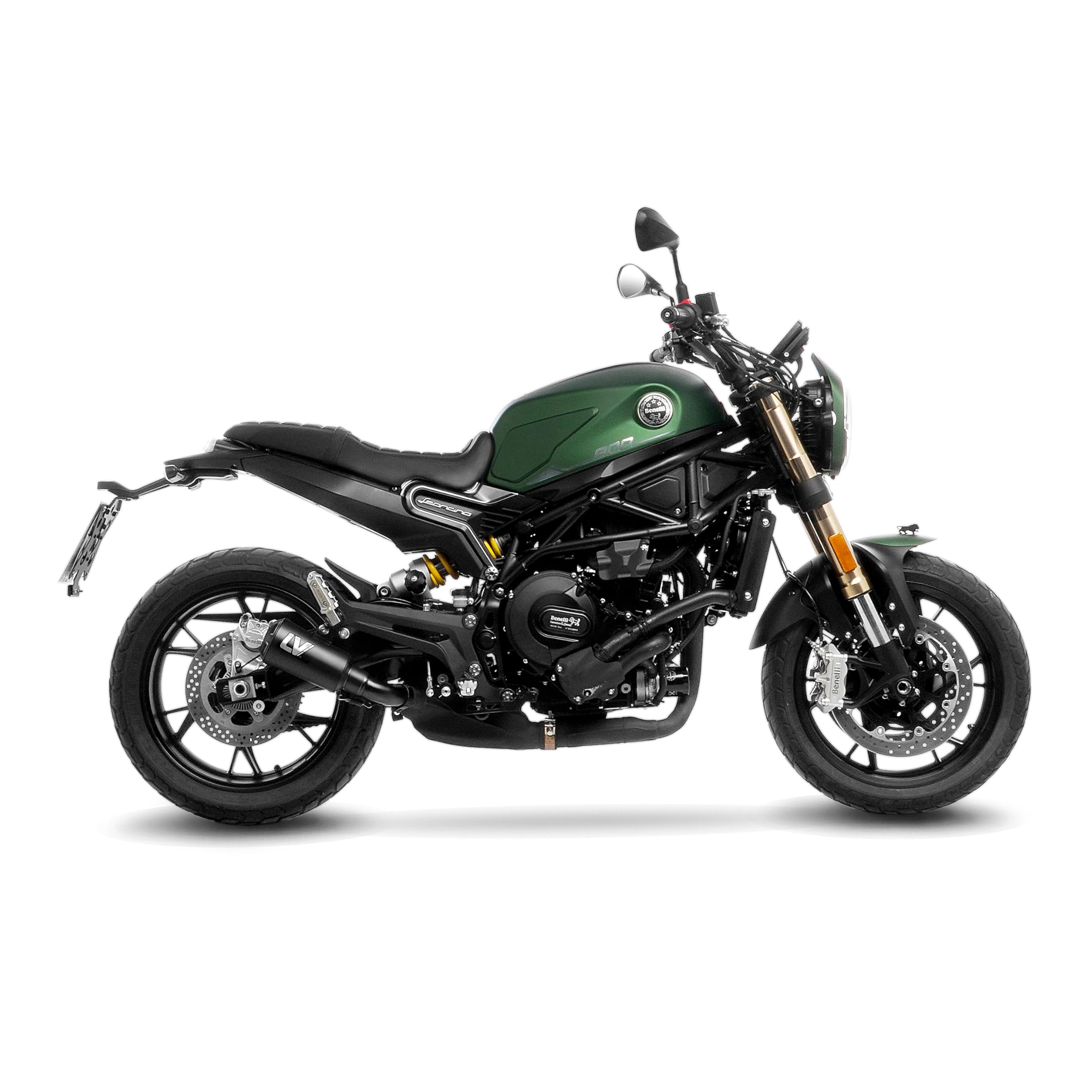 Endschalldämpfer LeoVince SLIP-ON SBK LV-10 FULL BLACK, Edelstahl schwarz, mit Zulassung für Benelli Leoncino 800