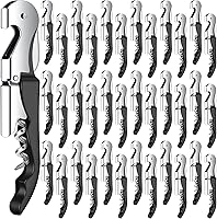 Raiten 60-Pack Black Waiter Corkscrews - Double Hinge Wine Key Bottle Opener with Foil Cutter for Bartenders