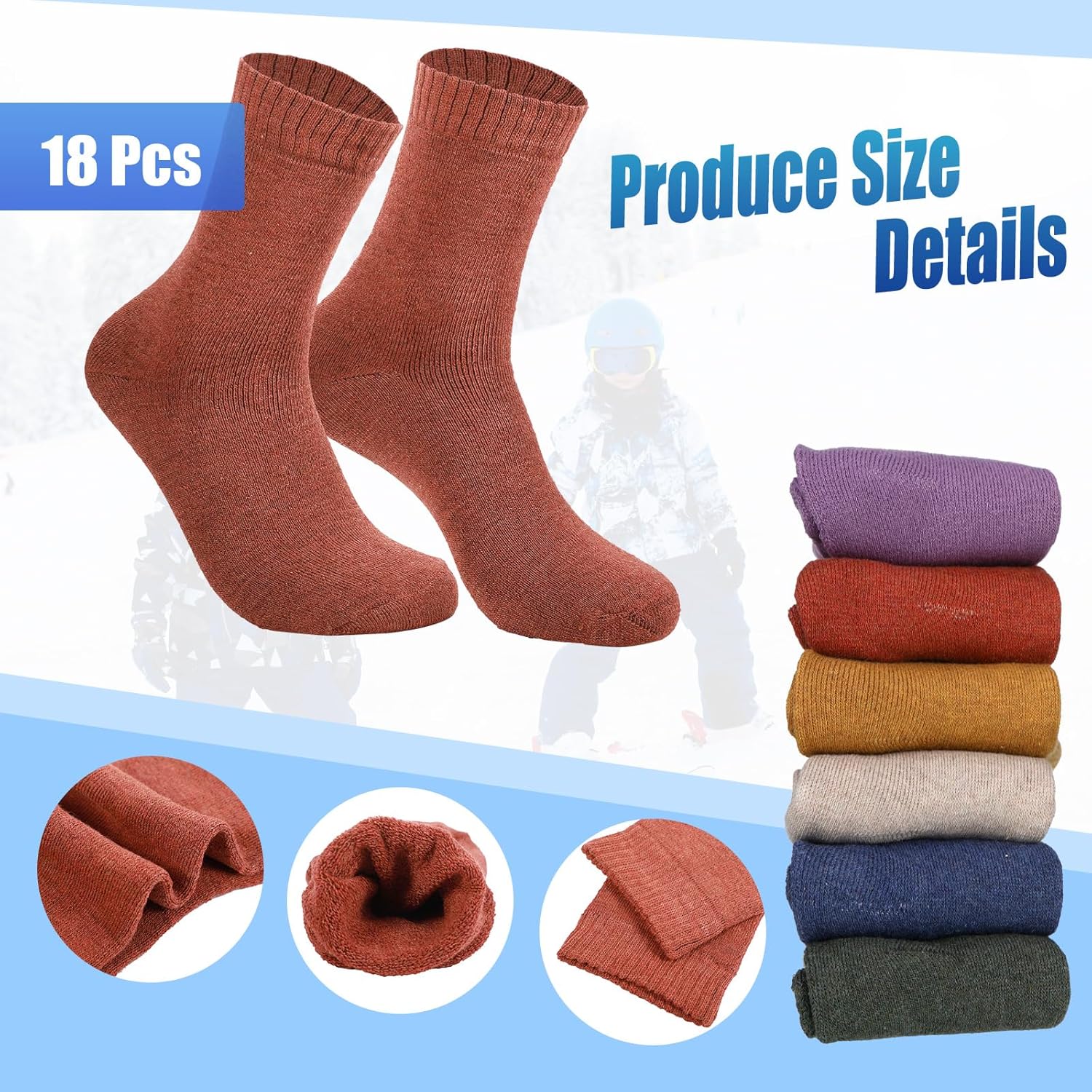 Hillban Winter Beanie Hat Gloves Set with Warm Socks Bulk, Homeless Knitted Beanie Cap Thick Thermal Winter Gloves Socks Pack - Image 3