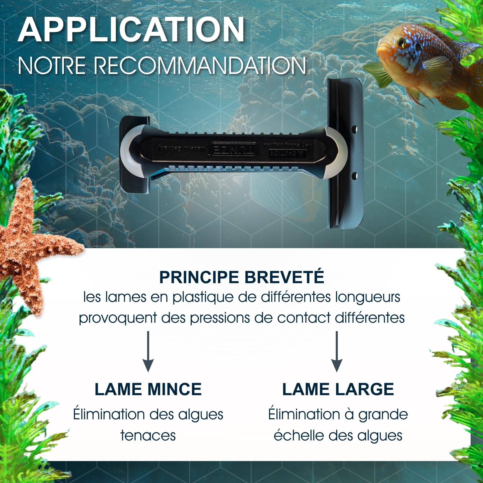 TUNZE Care Magnet Long Aquarienreiniger für 10-15 mm Glasstärke mit Edelstahlklinge