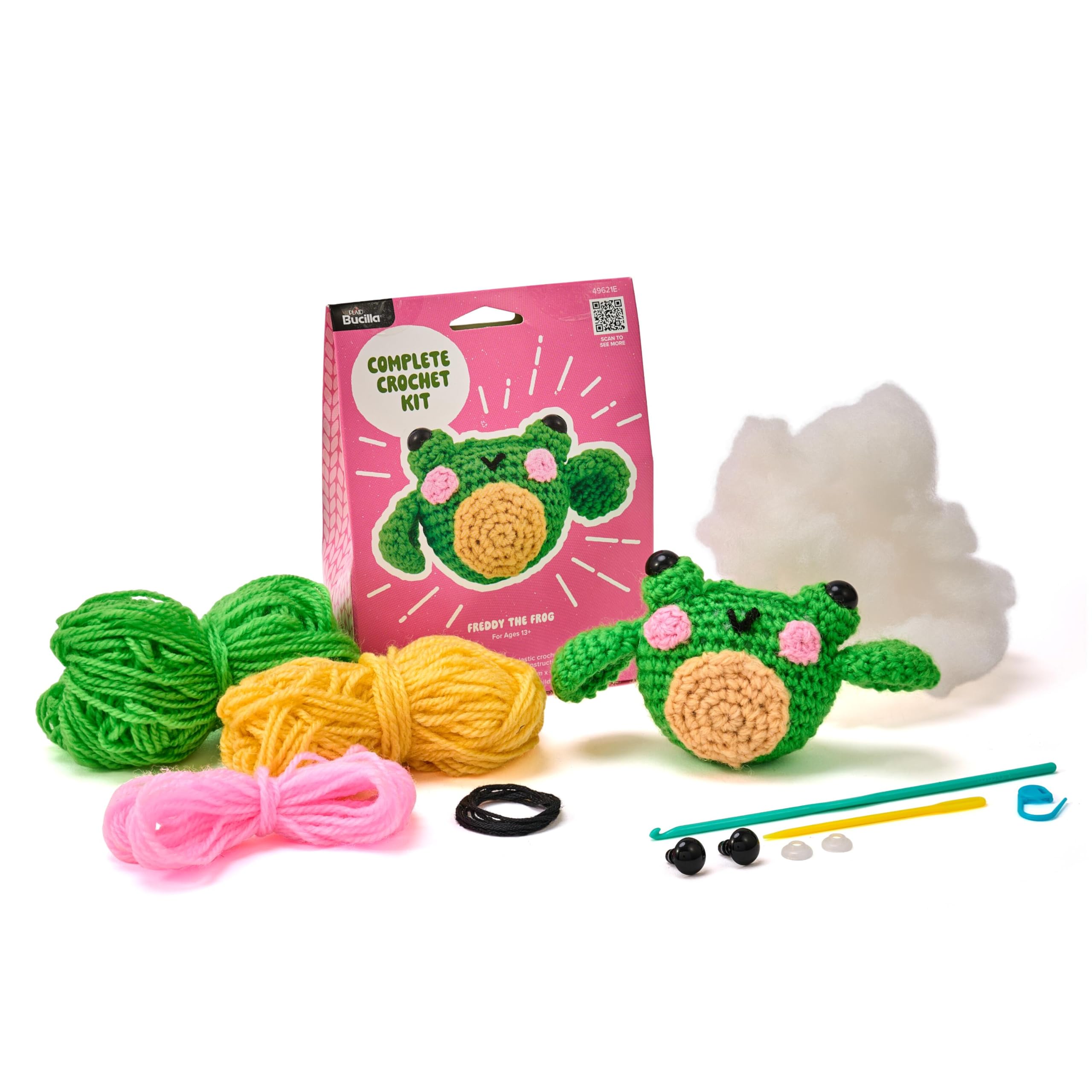 Bucilla , Complete Crochet Kit, Freddy the Frog, 3" - crochet kits | Mubboo