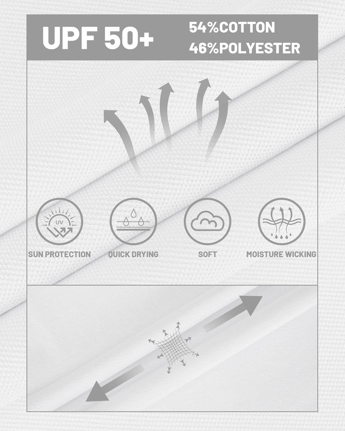 Mens Long Sleeve Polo Shirts Lightweight Quick Dry Golf Shirts Sun Protection Casual Collard Shirt Button Polo Tee - Image 4