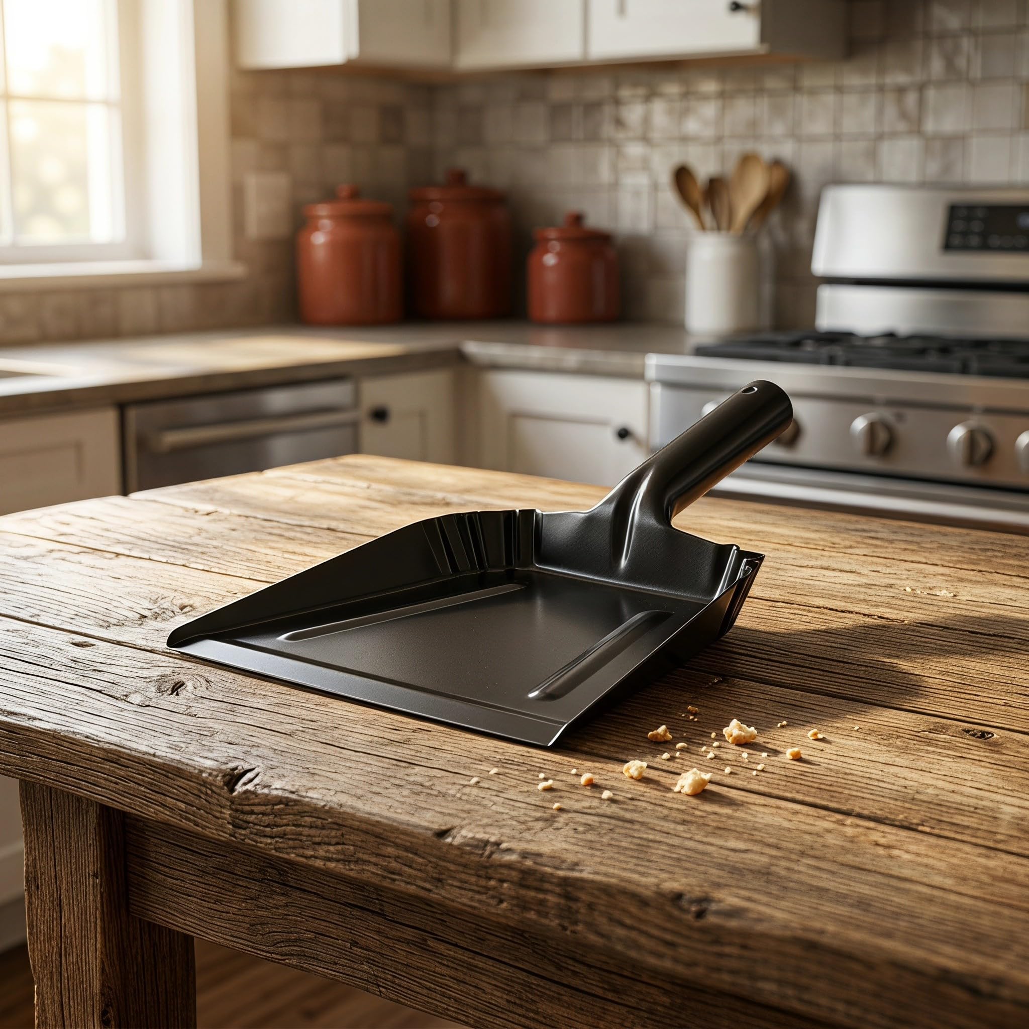 Lurrose Recogedor de Metal - Recogedor de Mano - de Hierro para Limpieza de Escritorio, Cocina y hogar - Herramienta de Limpieza Resistente para Recoger Basura y escombros