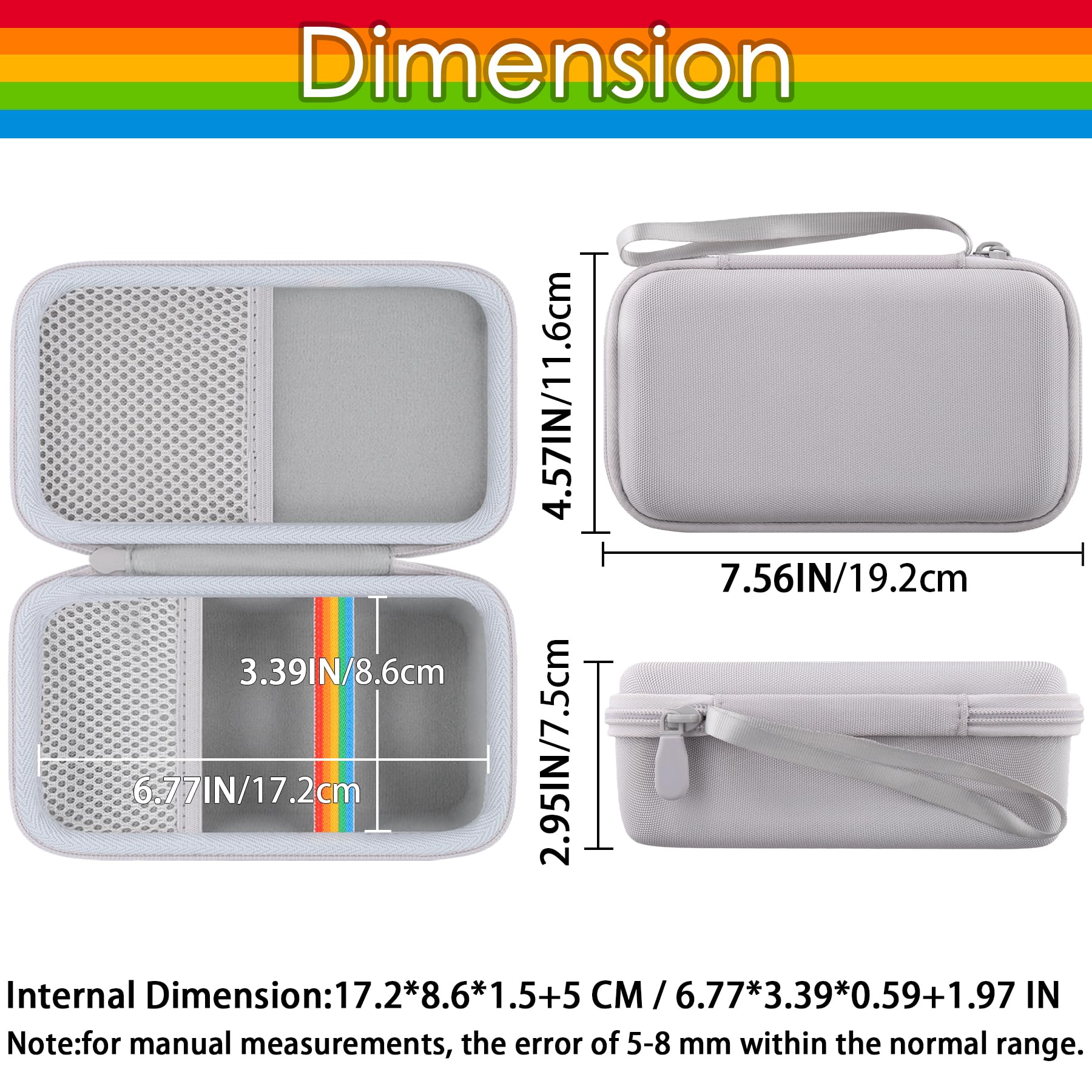 Khanka Custodia per Polaroid Go Gen 3/Gen 2/Go Mini - Nero + Bianco