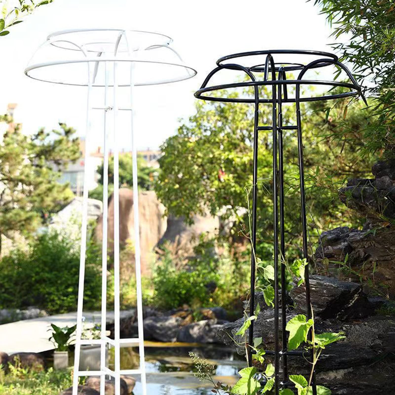 Traliccio Da Giardino A Forma Di Obelisco In Metallo, H 120cm - Supporto Per Piante Rampicanti, Rose E Ortaggi - 3
