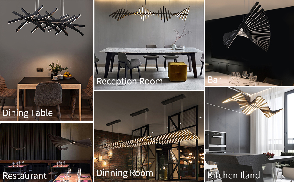 Dining Room Light Fixture, Modern Chandeliers for Dining Room with Remote, Farmhouse Kitchen