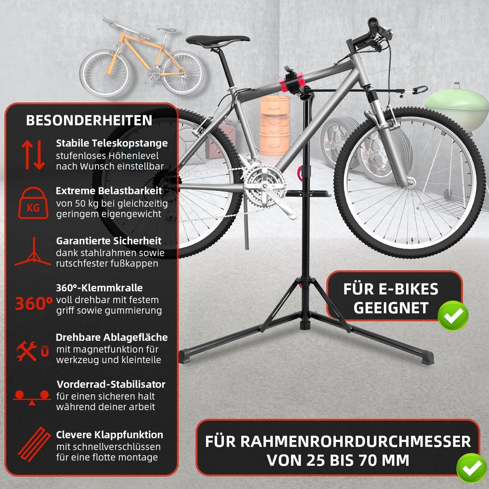 Caballete De Reparación De Bicicletas Soporte de almacenamiento y