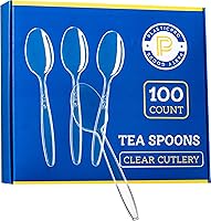 Vista 12 de Plasticpro Cubiertos desechables de plástico transparente, utensilios desechables pesados, 100 unidades (tenedores)