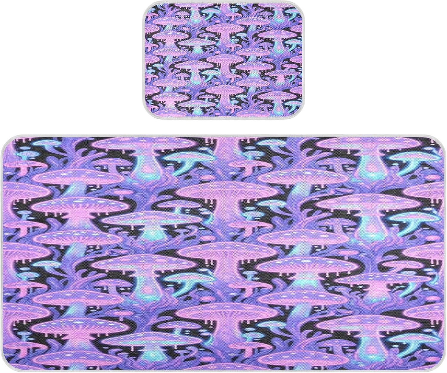 Cooling Baby Play Mattress 28" x 52" Reusable Pastel Goth Mushrooms Pads for Bed for Baby&Toddler