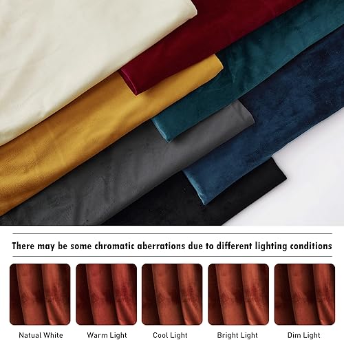 Miniatura 71 de RYB HOME - Cortinas de terciopelo beige, cortinas decorativas resistentes con pestaña trasera, cubierta de privacidad para oscurecer habitación