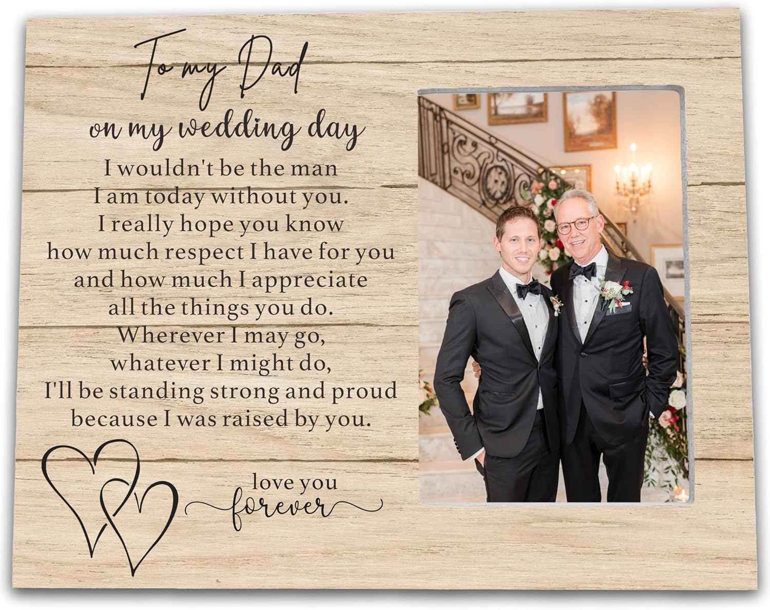 Father of the Bride Gift from Groom - Wedding Picture Frame for Dad - 'I wouldn't Be the Man I Am Today'