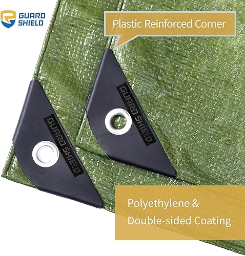 Miniatura 2 de GUARD SHIELD - Lona de 9 x 15 pies, cubierta de lona, de color verde, de polietileno, impermeable y multiuso de 4 mil