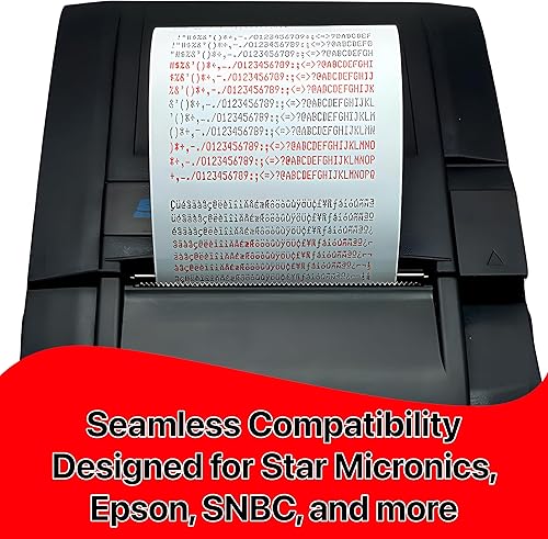 Miniatura 3 de POKANIC ERC-303438 Cartucho de tinta negro y rojo cartucho de tinta de repuesto impresora de cocina compatible con Epson TM-200, TMU-220, TMU-230,