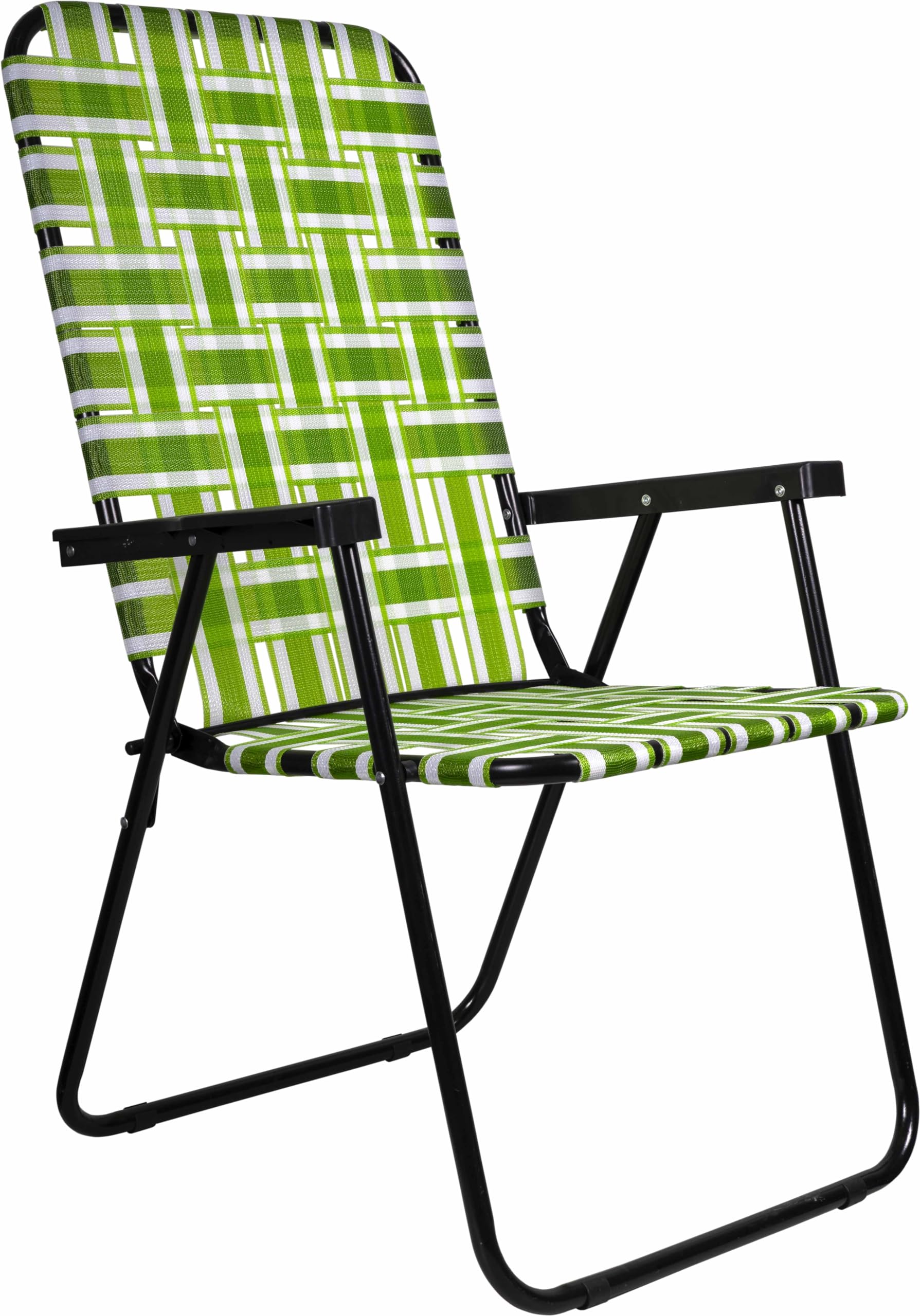 FENGSEN Silla Plegable Duradera para Exteriores, Jardin, Camping, Playa, terraza, Patio. e Hierro y Nylon Fuerte. (Verde)
