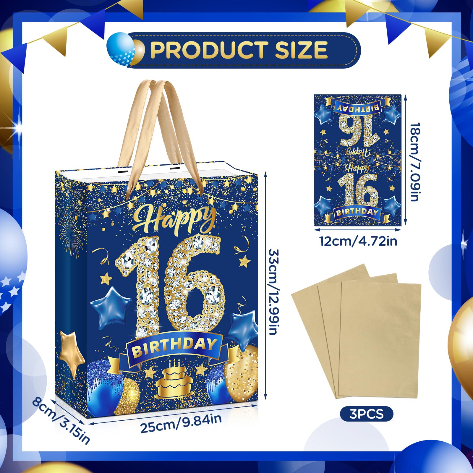 Große Geschenktüte Mit Quaste – Rot-blaue Graduation-Tasche Für Abschlussfeiern