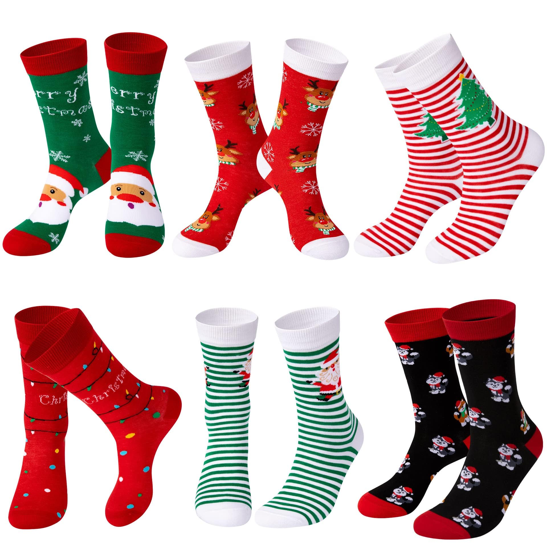 Lounwee Fun Christmas Socks for Women - Funny Xmas Holiday Gifts for Female Cozy Crew Cotton Sock