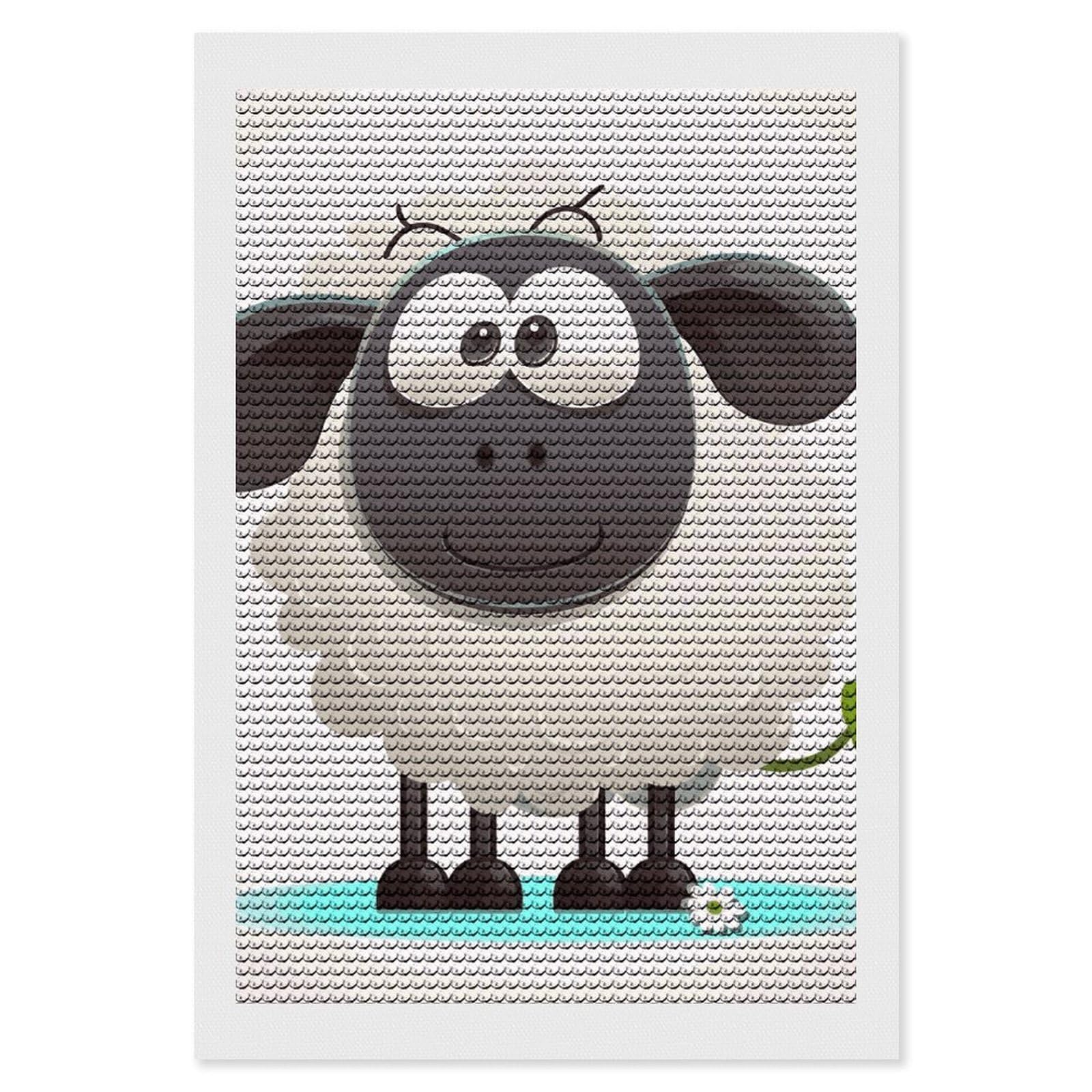 DWVTSLH Sheep Diamond Painting Kits for Adults, Personalized Diamond Photo Art Full Drill, DIY 5D Diamond Art Painting Kits for Beginners, Home Wall Decor 8"x12"